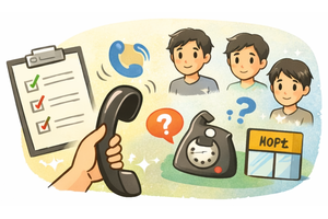 手順2：電話で「取扱い」と「在庫」を確認する